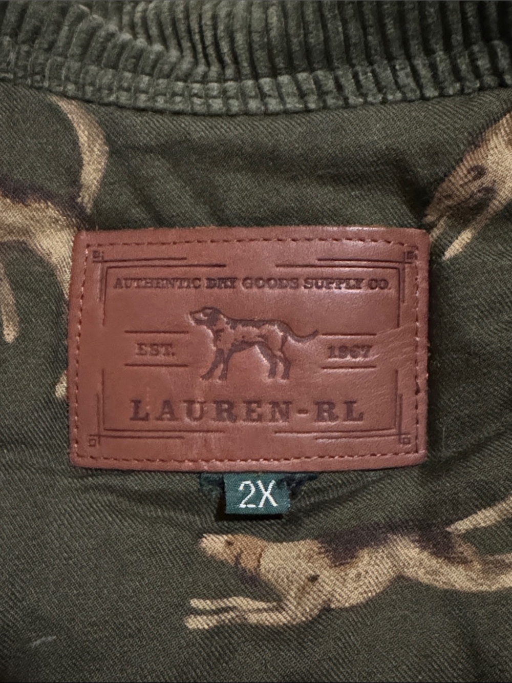 Vintage Lauren Ralph Lauren Cargo Vest Army Green Wool Hunting Dog Lined-2X - Picture 9 of 10